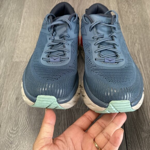 Hoka One One Mens Bondi 7 1110530 RTOS Blue Running Shoes Sneakers Size 9.5 2E main image 9